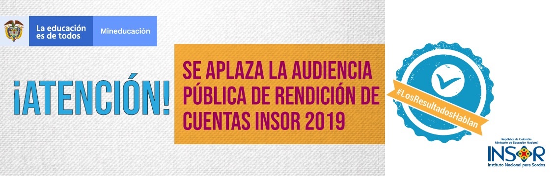 Banner Se aplaza Audiencia Publica de Rendición de Cuentas INSOR 2019