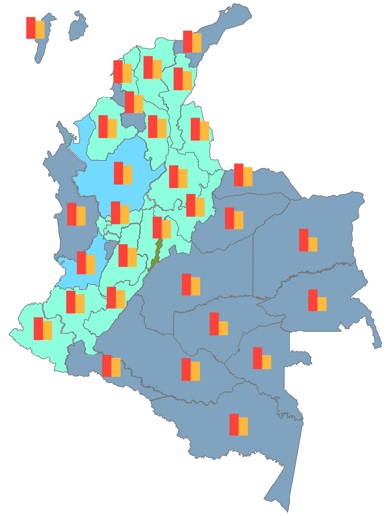 Mapa de la distribución por sexo